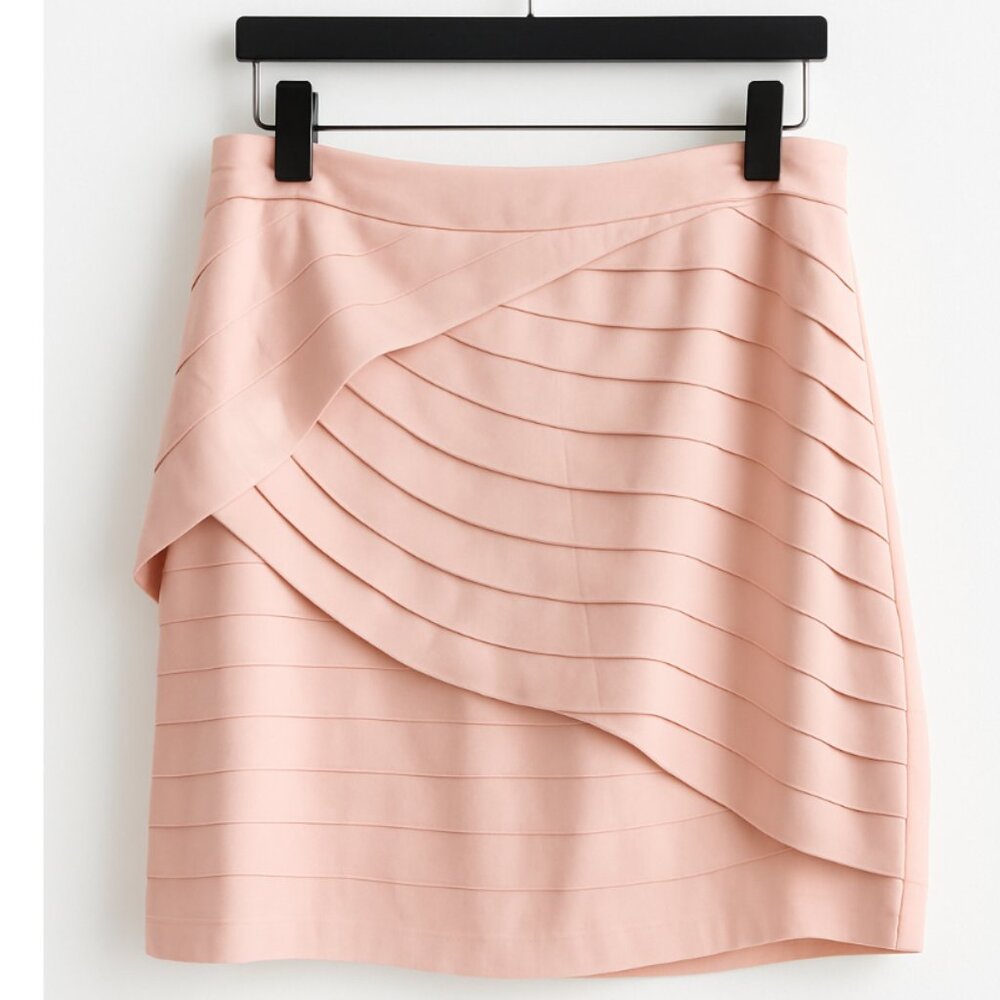 New York & Company Pleated Layered Pink Blush Skirt Sz.16